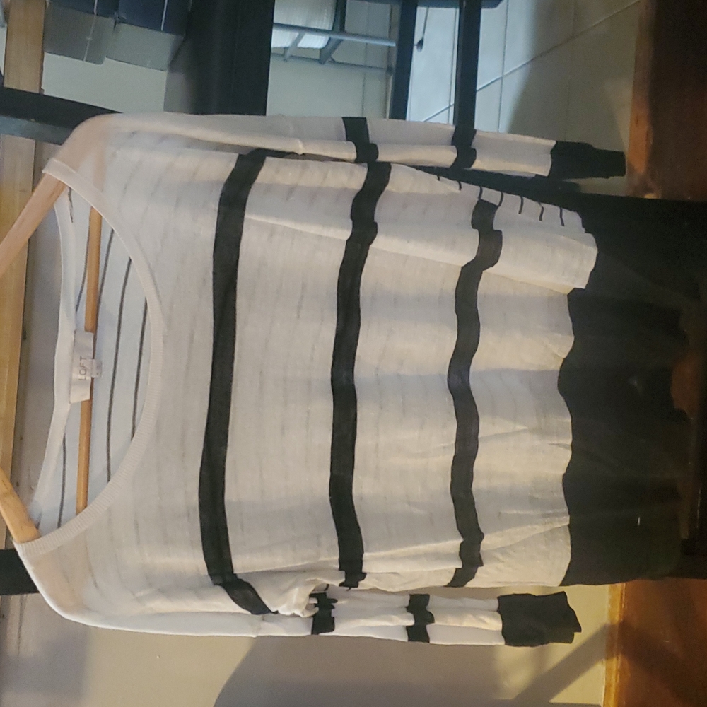 LOFT Black and white see through sweater size medium